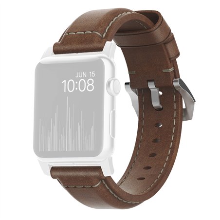 Nomad Strap Trad. Lthr. Brown Connect. Silver 42/44/45/49mm