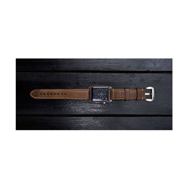 Nomad Strap Trad. Lthr. Brown Connect. Silver 42/44/45/49mm