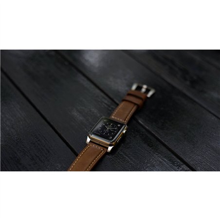 Nomad Strap Trad. Lthr. Brown Connect. Silver 42/44/45/49mm