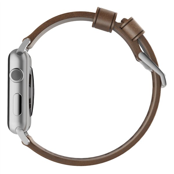Nomad Strap Modern Lthr. Brown Connect. Silver 46/49mm