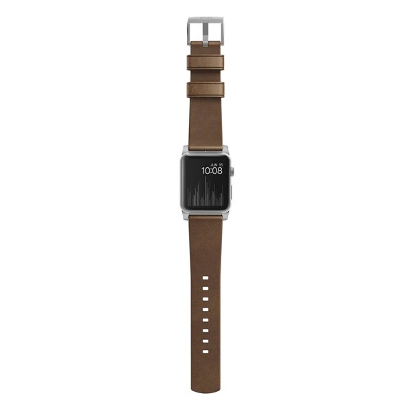 Nomad Strap Modern Lthr. Brown Connect. Silver 46/49mm