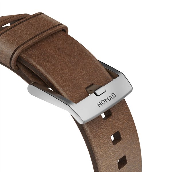 Nomad Strap Modern Lthr. Brown Connect. Silver 46/49mm
