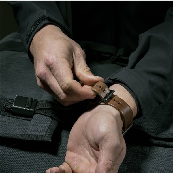 Nomad Strap Modern Lthr. Brown Connect. Silver 46/49mm