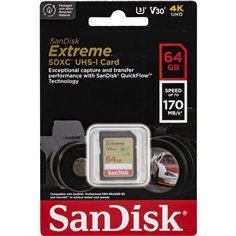 SanDisk Extreme SDXC        64GB UHS-I C10 U3 V30