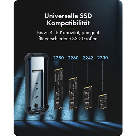 ICY BOX IB-1827MCP-C31 M.2 NVMe Gehäuse staub & stoßfeßfest