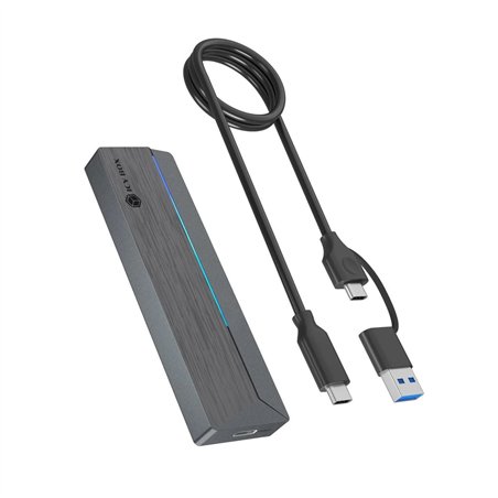 ICY BOX IB-1826MCL-CU31 USB-C M.2 NVMe & SATA SSD Gehäuse RGB
