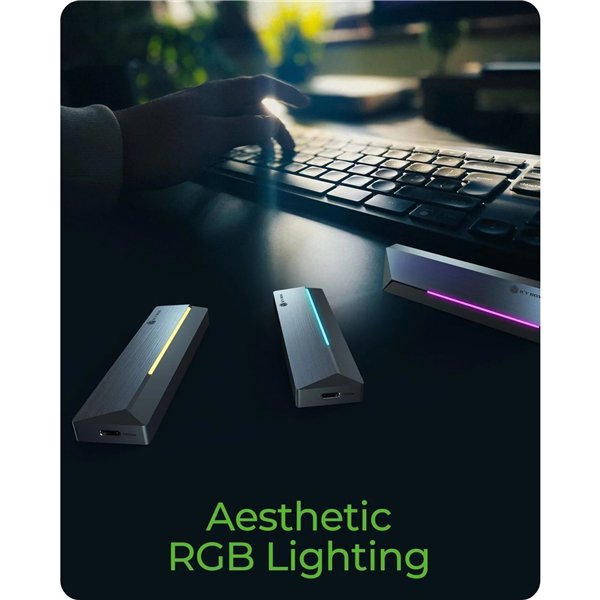 ICY BOX IB-1826MCL-CU31 USB-C M.2 NVMe & SATA SSD Gehäuse RGB