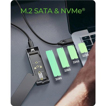 ICY BOX IB-1826MCL-CU31 USB-C M.2 NVMe & SATA SSD Gehäuse RGB