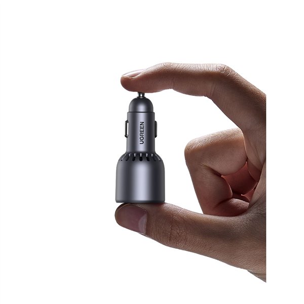 UGREEN 75W caricatore rapido auto 3 porte, grigio