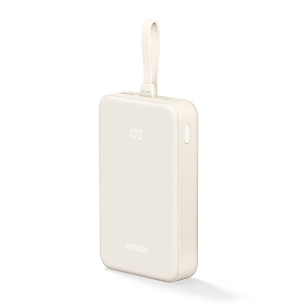 UGREEN 20000mAh Power Bank con Built-in cavo bianco