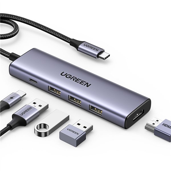 UGREEN Revodok 5-in-1 4K HDMI USB-C Hub con 3x USB-A 3.0