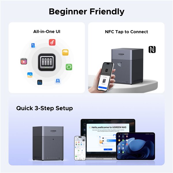 UGREEN 4-Bay Network Attached Storage DH4300 Plus EU Diskless