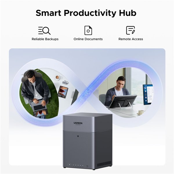 UGREEN 4-Bay Network Attached Storage DH4300 Plus EU Diskless