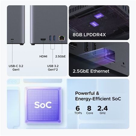 UGREEN 4-Bay Network Attached Storage DH4300 Plus EU Diskless