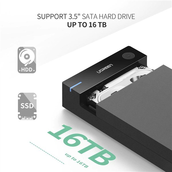 UGREEN External Hard Drive Enclosure per 3,5-Zoll-SATA