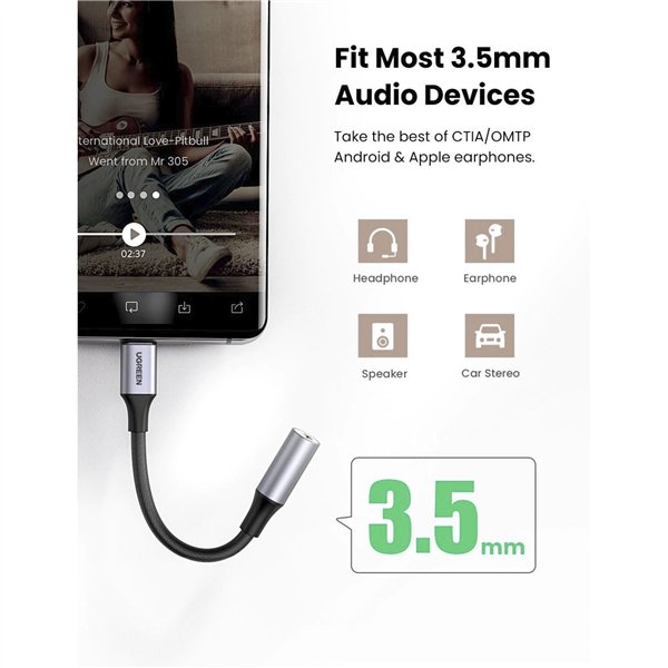 UGREEN USB-C a 3.5mm Jack cavo audio 10cm