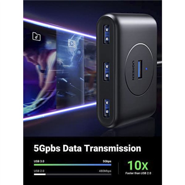 UGREEN Hub USB 3.0 A 4-Ports Black 1M