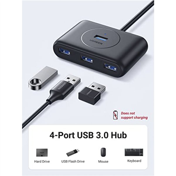 UGREEN Hub USB 3.0 A 4-Ports Black 1M