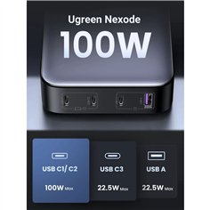 UGREEN Nexode 1*USB-A + 3*USB-C 100W Desktop caricabatt.rapido 2