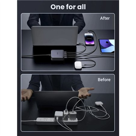 UGREEN Nexode 1*USB-A + 3*USB-C 100W Desktop caricabatt.rapido