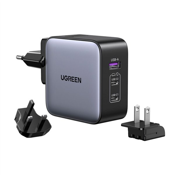 UGREEN USB-A+2*USB-C 65W GaN Worldwide Travel Fast Charger