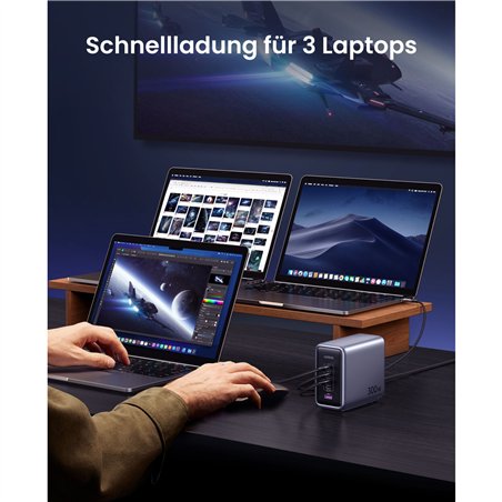 UGREEN Nexode 300W 5-Port PD GaN caricabatt. rapido