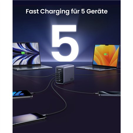 UGREEN Nexode 300W 5-Port PD GaN caricabatt. rapido