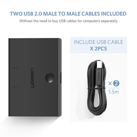 UGREEN USB 2.0 Sharing Switch 2x1 nero