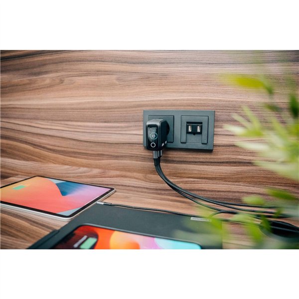 Verbatim Mini GaN Charger 65W mit Display 2xUSB-C +1xA   30238
