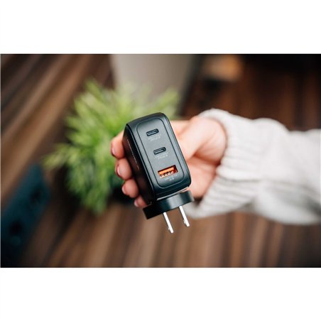 Verbatim Mini GaN Charger 65W mit Display 2xUSB-C +1xA   30238