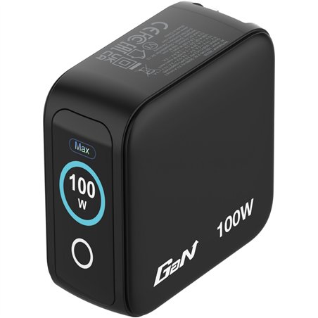 Verbatim Mini GaN Charger 100W mit Display 2xUSB-C +1xA   30239