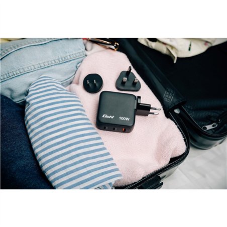 Verbatim Mini GaN Charger 100W mit Display 2xUSB-C +1xA   30239