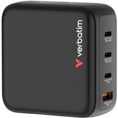 Verbatim Mini GaN Charger 140W mit Display 3xUSB-C +1xA   30240