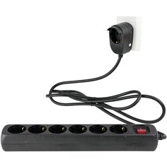 REV Presa multipla 6+1-fach 2m nero Powersplit