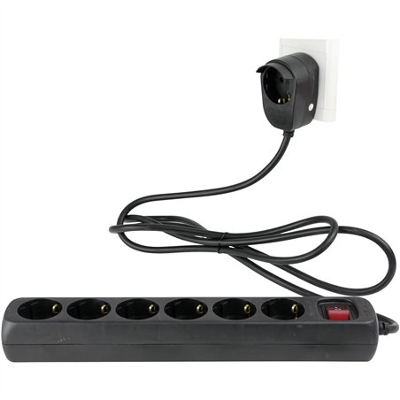 REV Presa multipla 6+1-fach 2m nero Powersplit