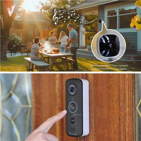 Toucan Wireless Video Doorbell with Chime V3