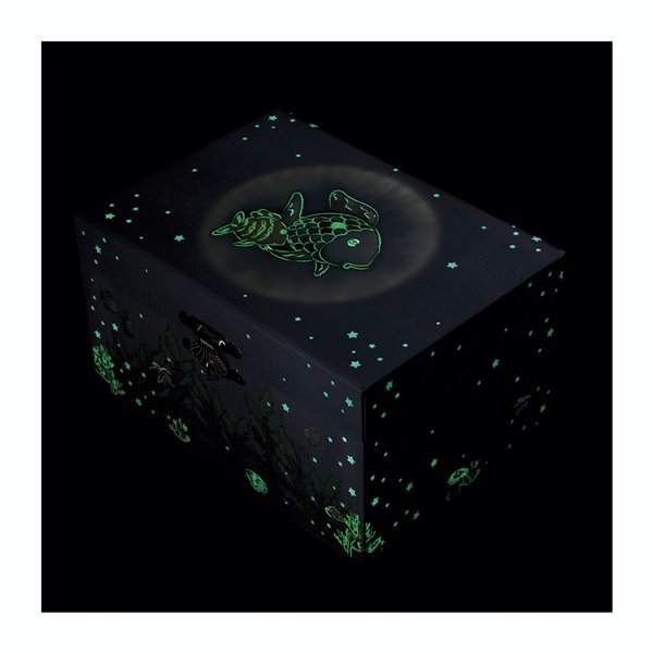 Trousselier portagioie c. musica arcobaleno, pesce, luce notturna