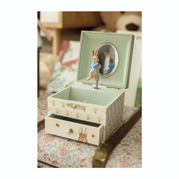 Trousselier Musikspieldose con Schublade Peter Hase, Libelle