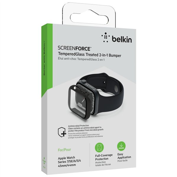 Belkin Temp.Curve protez.sch.360 Apple Watch 4-9/SE 44/45mm nero
