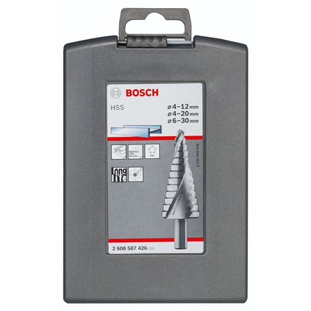 Bosch HSS Step Drill Bit Set 3 pcs. 4-12,4-20,6-30mm