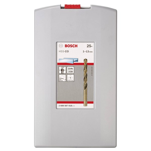 Bosch set punte per metal. HSS-C con custodia 25 pz. 1,0-13,0 mm