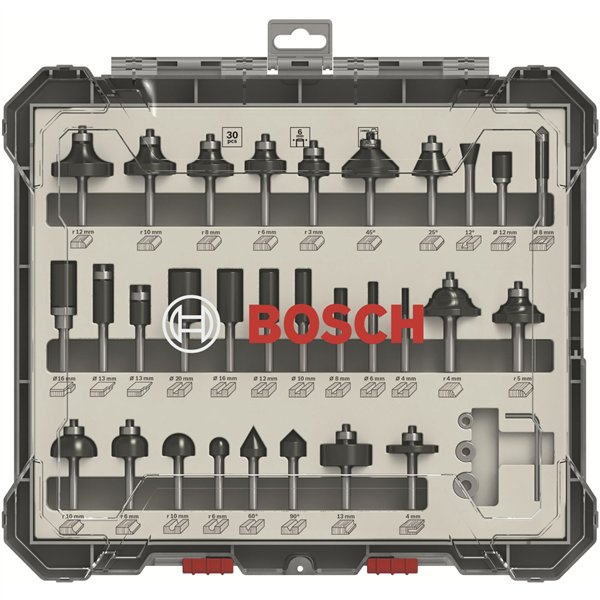 Bosch 30 pz. set frese miste 6mm codolo