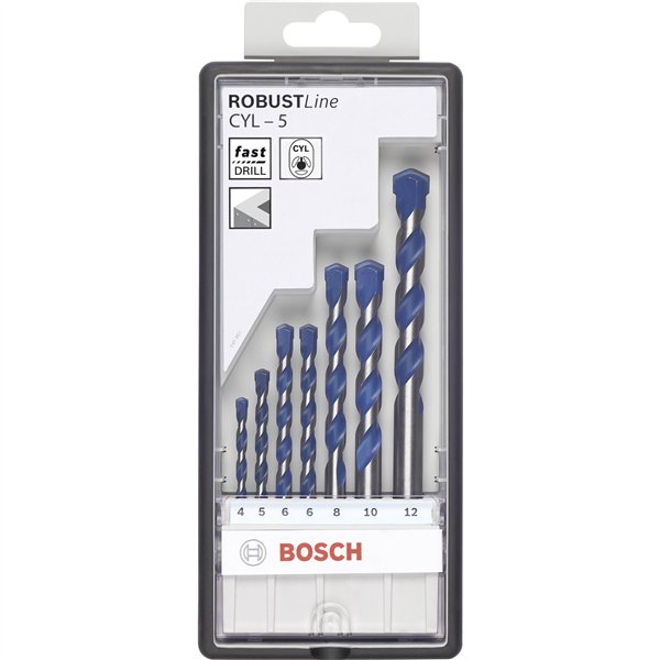 Bosch 7 pz. Robustline set punte per calcestruzzo CYL-5:4-10mm
