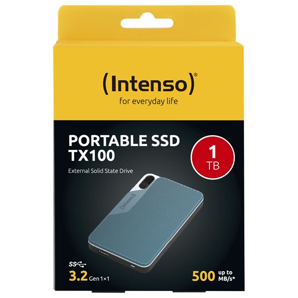 Intenso SSD esterno TX100    1TB USB 3.2 Gen 1x1 grigio-blu
