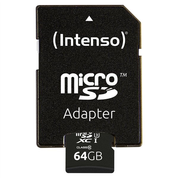 Intenso microSDXC           64GB C10 UHS-I Professional + adatt.
