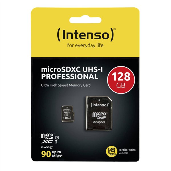 Intenso microSDXC          128GB C10 UHS-I Professional + adatt.