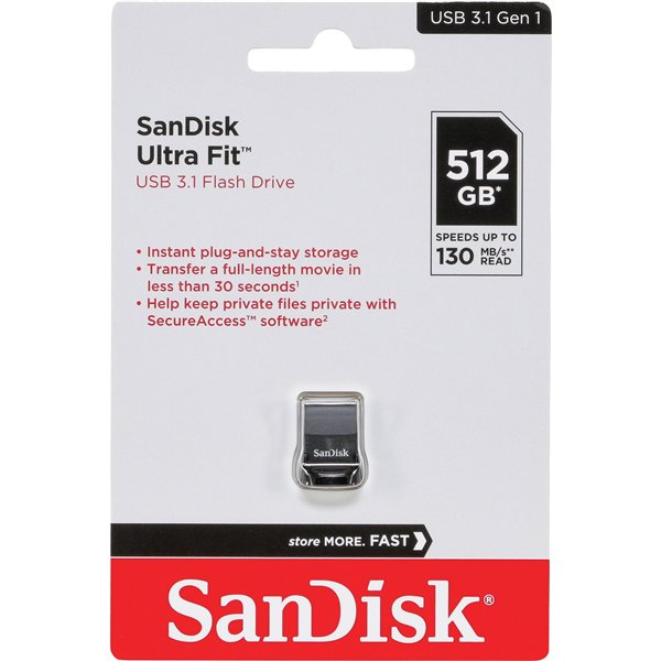 SanDisk Cruzer Ultra Fit   512GB USB 3.1         SDCZ430-512G-G46