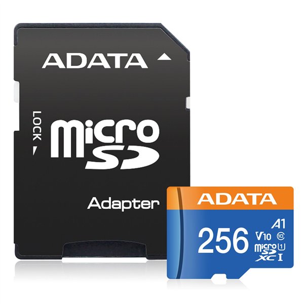ADATA CARD MICROSDHC       256GB UHS-I CL10 100/20 MB/s W/1 Adap.