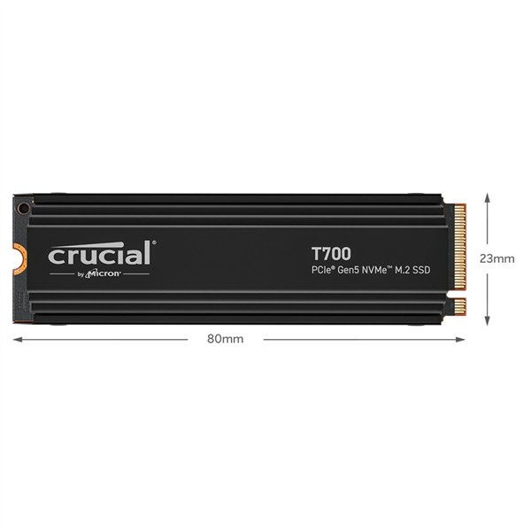 Crucial T700 con heatsink 1TB PCIe Gen5 NVMe M.2 SSD