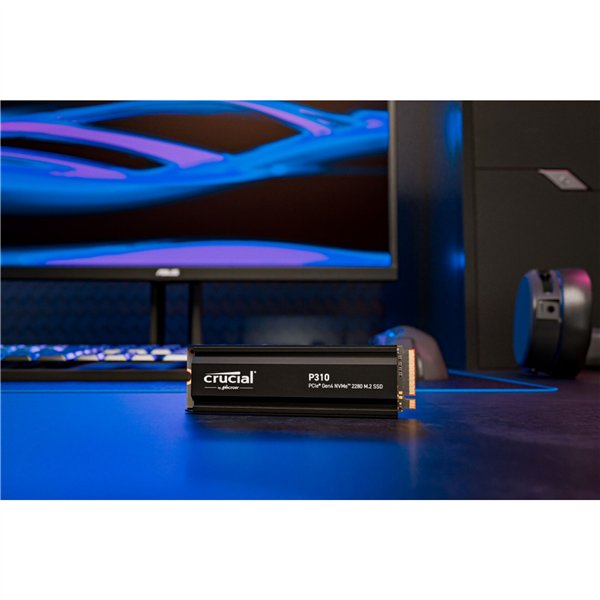 Crucial P310 Gen4 2280       2TB NVMe PCIe M.2 SSD c. diss.calore
